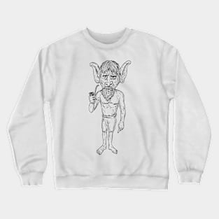 Iratxo Iratxoak or Galtxagorriak the Benevolent Imps of Basque Mythology Wearing Red Pants Standing Drawing Crewneck Sweatshirt